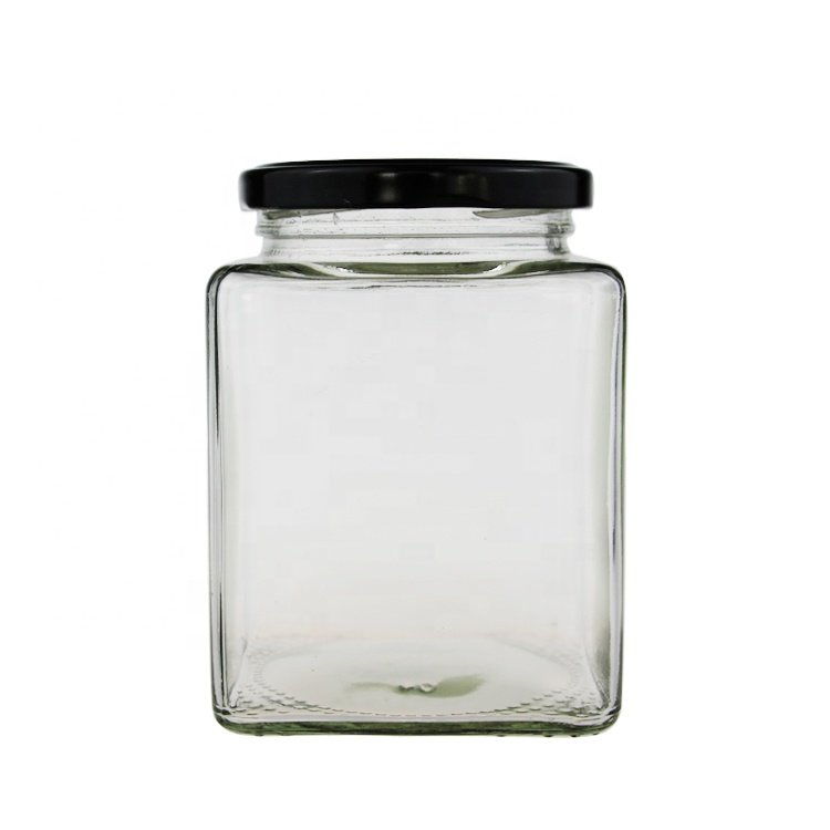 Wholesale Different Sizes Airtight Food Container Mason Jar Jar Storage Jar Clear Glass Spice Square Glass with Metal Lid 200pcs