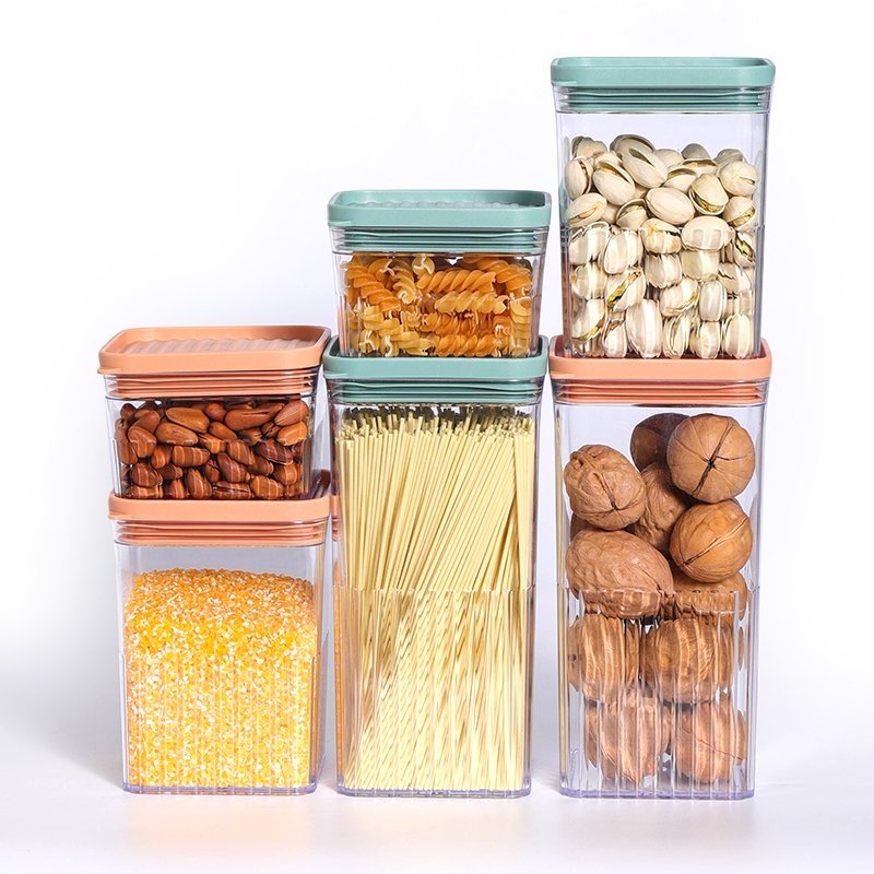 Airtight Food Storage Containers Set for Kitchen & Pantry Organization 6Pc - BPA Free Plastic Dry Food Storage Containers