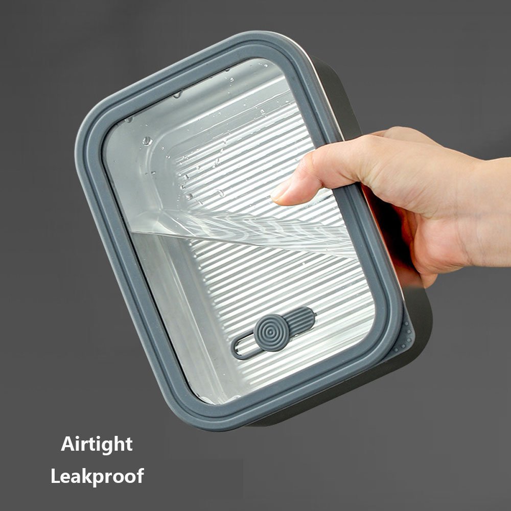 Microwave Safe Kitchen Container Airtight Leakproof Lunch Box For Home Stainless Steel Food Storage Container Set with Glass Lid
