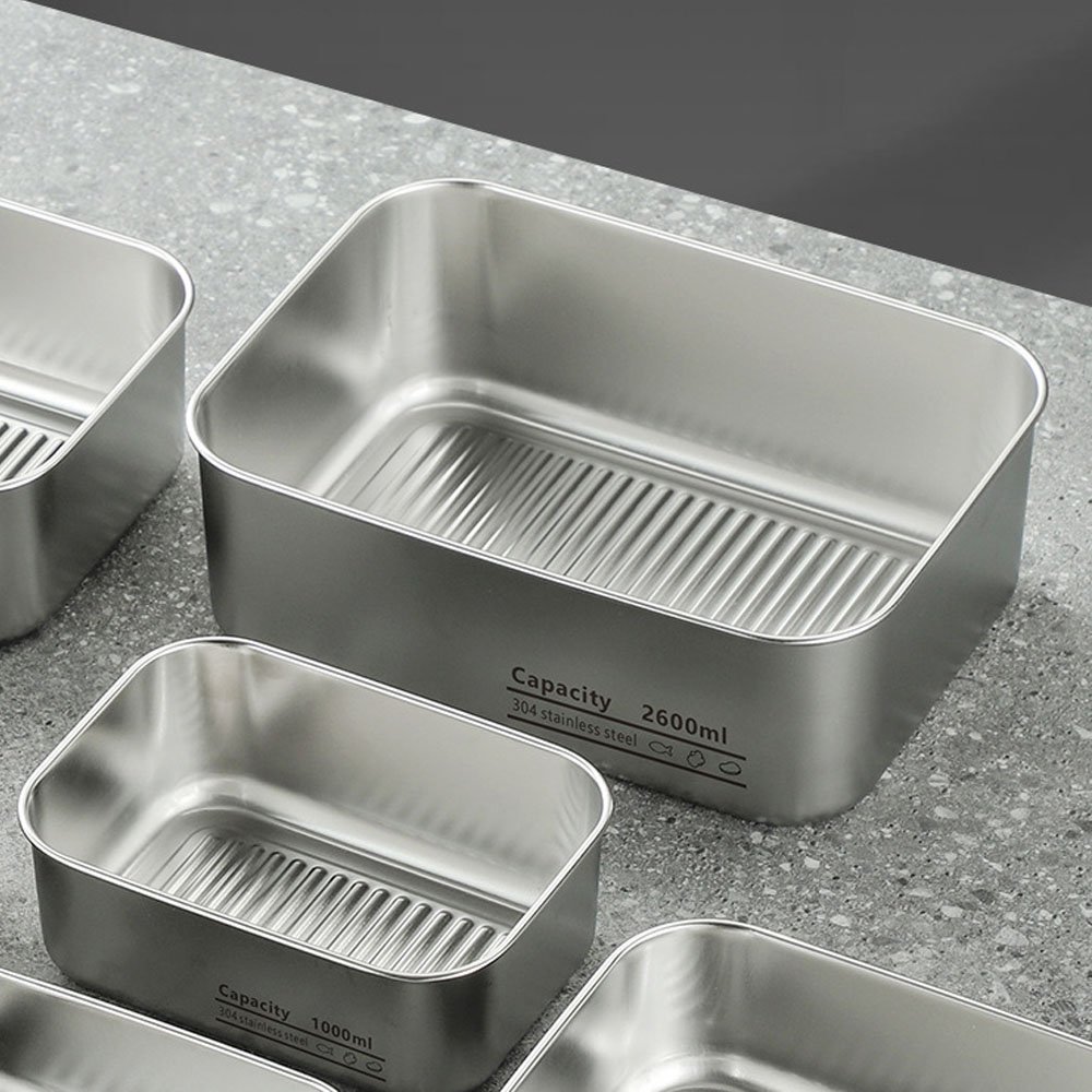 Microwave Safe Kitchen Container Airtight Leakproof Lunch Box For Home Stainless Steel Food Storage Container Set with Glass Lid