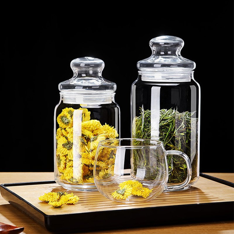Wholesale Food Storage Containers Storage Glass Food Jars Column Cylinder