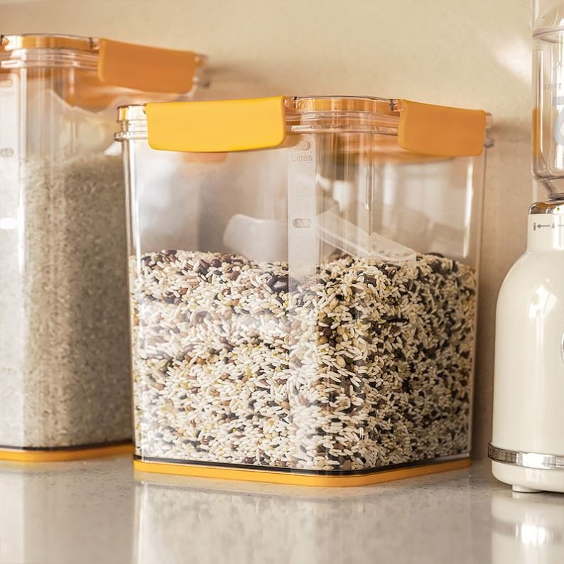 Kitchen Miscellaneous Grain Storage Box Stackable PET Storage Box With Lid Transparent Preservation Box