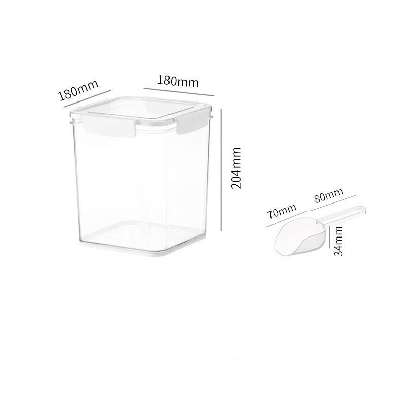 Kitchen Miscellaneous Grain Storage Box Stackable PET Storage Box With Lid Transparent Preservation Box