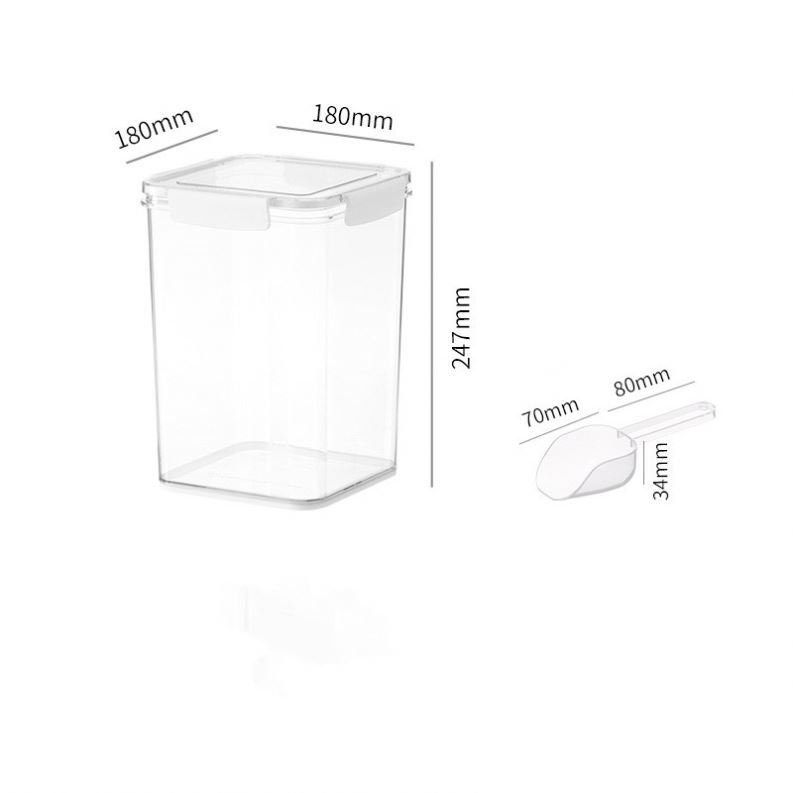 Kitchen Miscellaneous Grain Storage Box Stackable PET Storage Box With Lid Transparent Preservation Box