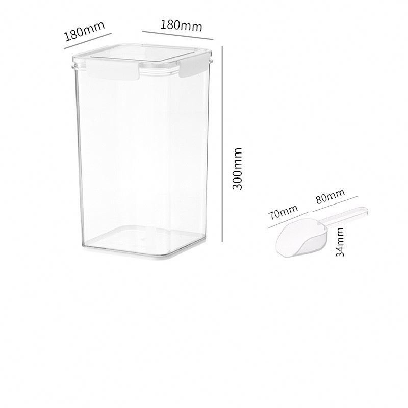 Kitchen Miscellaneous Grain Storage Box Stackable PET Storage Box With Lid Transparent Preservation Box