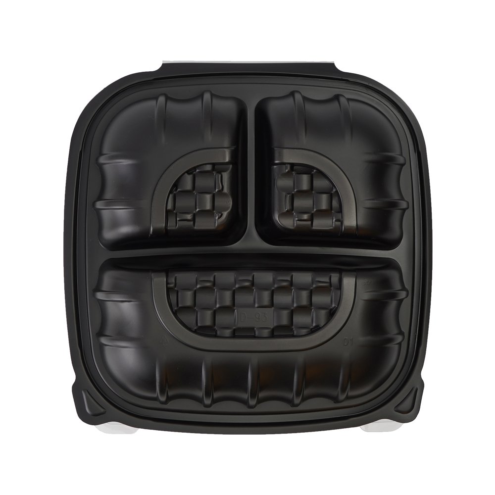 3 Compartment Food Storage Takeaway Disposable PP Plastic Collapsible Clear Fast Food Container