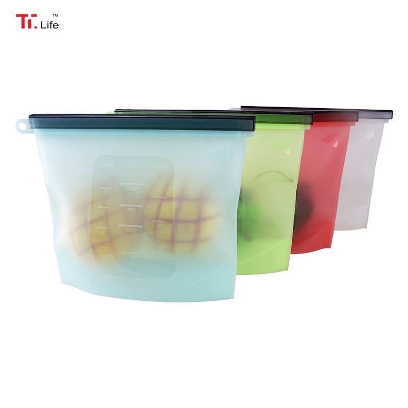 Food Grade Fridge Silicon Sandwich Reusable Silicone Storage Bag For Food