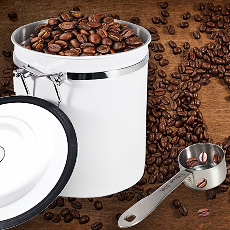 Hot sale coffee shop kitchen 304 stainless steel food storage container food grade stainless steel coffee canister