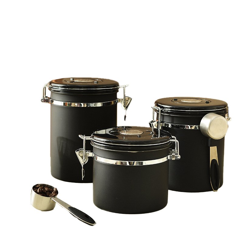 Hot sale coffee shop kitchen 304 stainless steel food storage container food grade stainless steel coffee canister