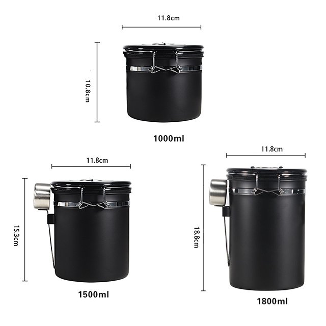 Hot sale coffee shop kitchen 304 stainless steel food storage container food grade stainless steel coffee canister