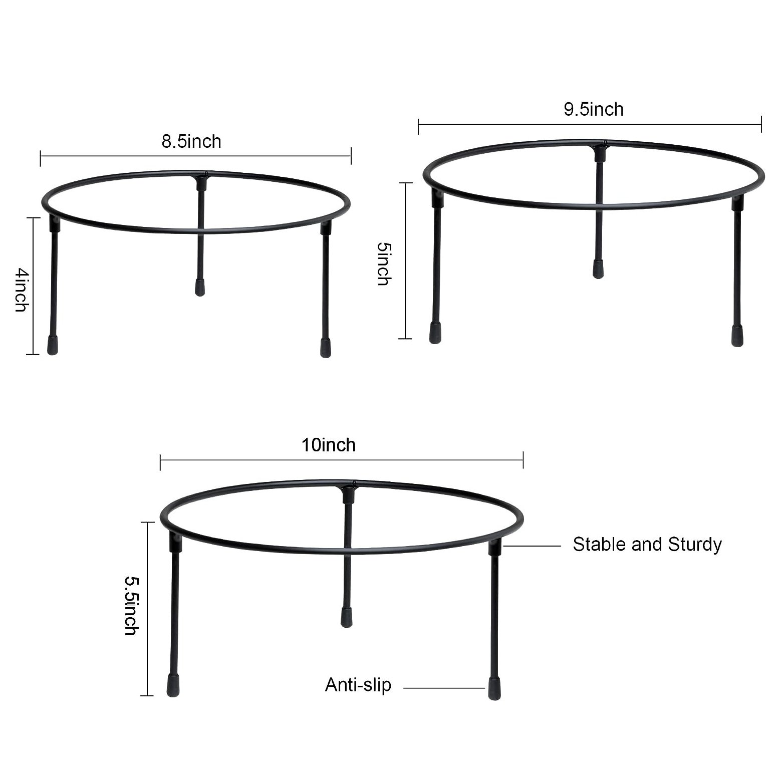 RUIMEI Round Pizza Tray Riser Rack 3 Tier Metal Wire Rack Display Pizza Rack Fruit Holder For Party,Buffet Food Display Stand