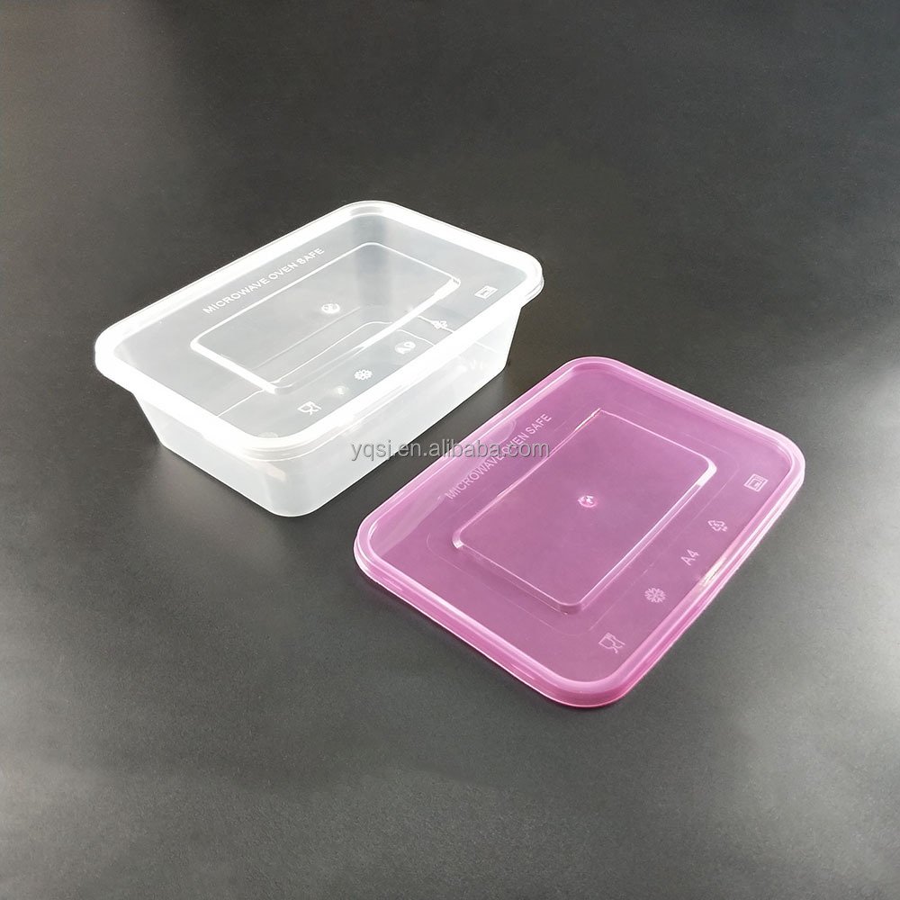 650ml/23oz clear rectangular plastic takeaway / to go / packaging food / rice / lunch restaurant microwave container / box