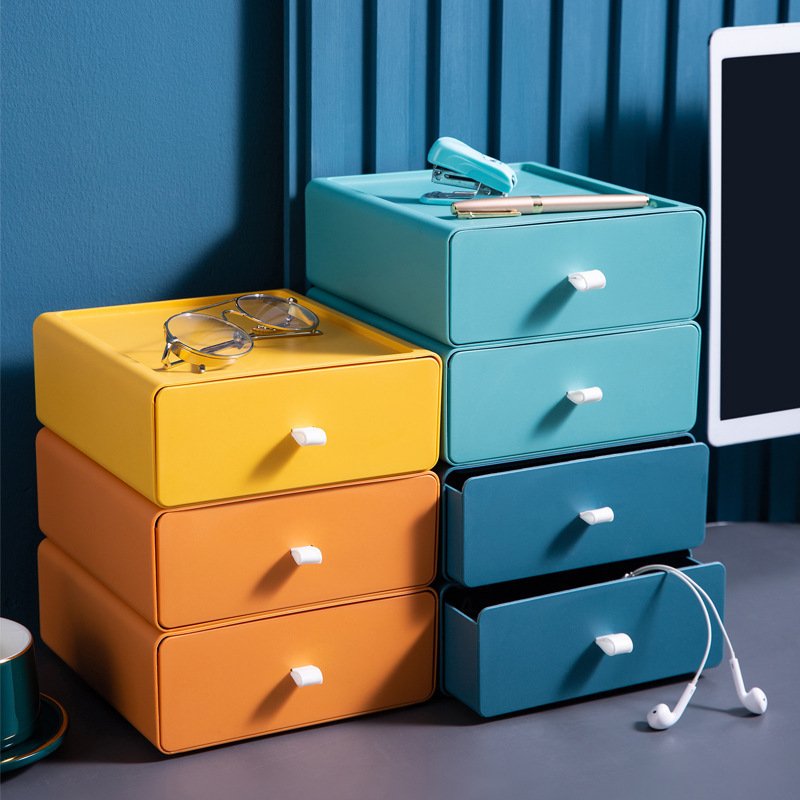 Drawer type desktop storage box Storage box Office desk shelf organizer cabinet organizer device