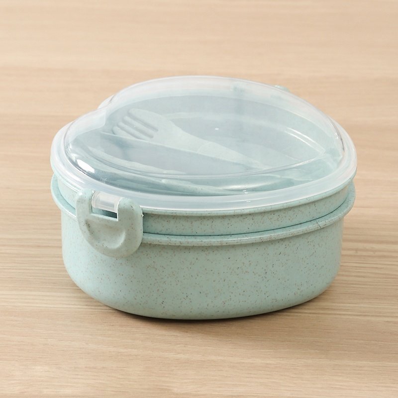 Heart Shape Eco-friendly Airtight Microwave Personalized Plastic Wheat Straw Food Storage & Container Bento Lunch Box Kids