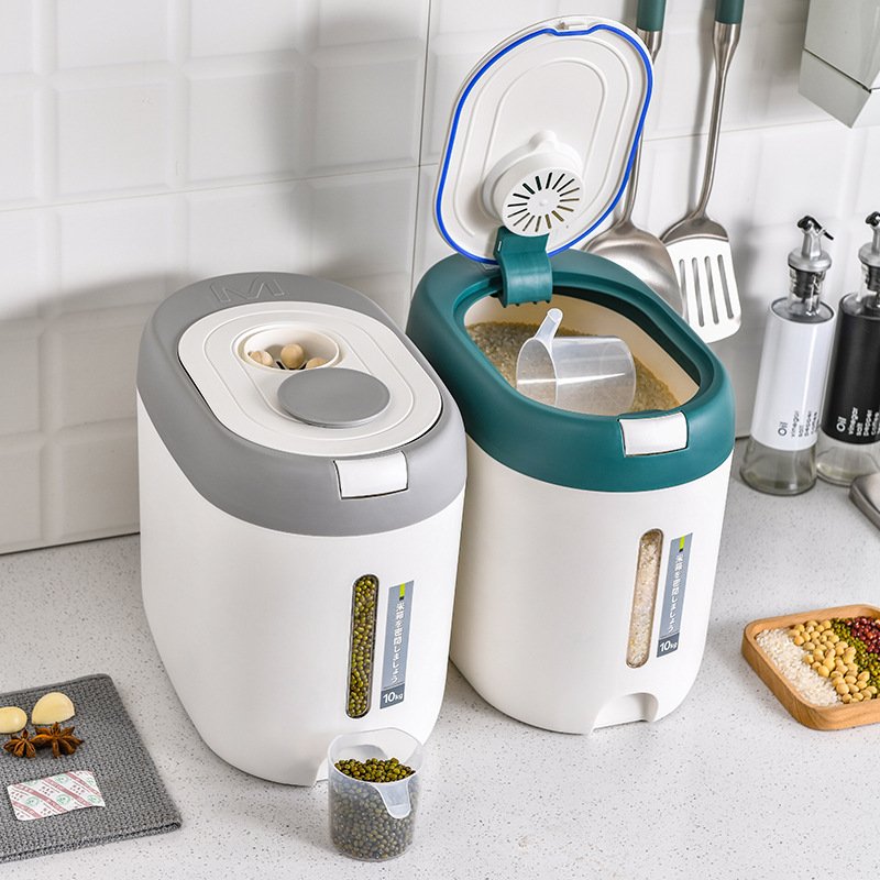 Hot Sale Kitchen 10kg Grain Storage Container Cereal Dispenser Rice Coffee Bean Dry Food Dispensers