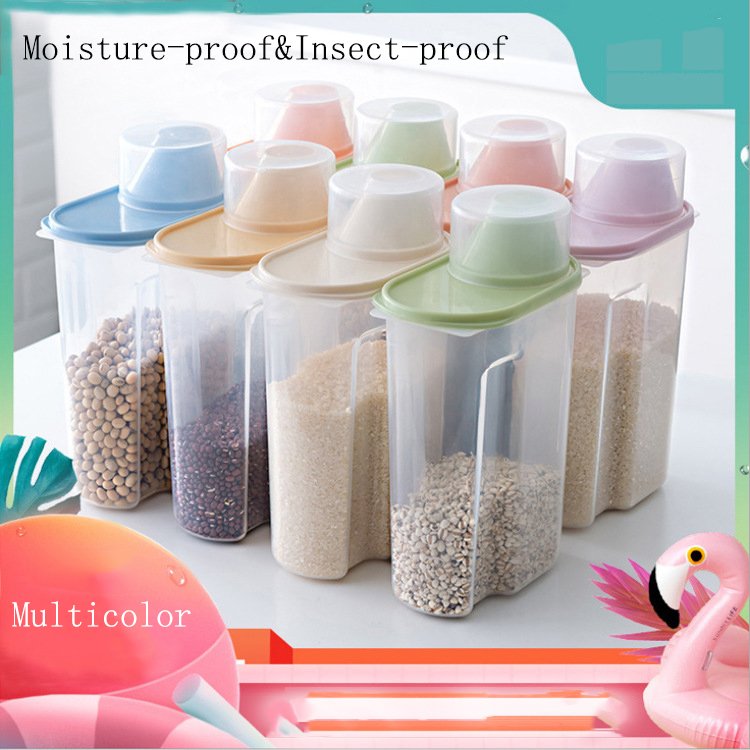 Large-capacity Transparent Food Sealed Cans Miscellaneous Grain Sealed Tank Plastic Miscellaneous Grain Storage Tank