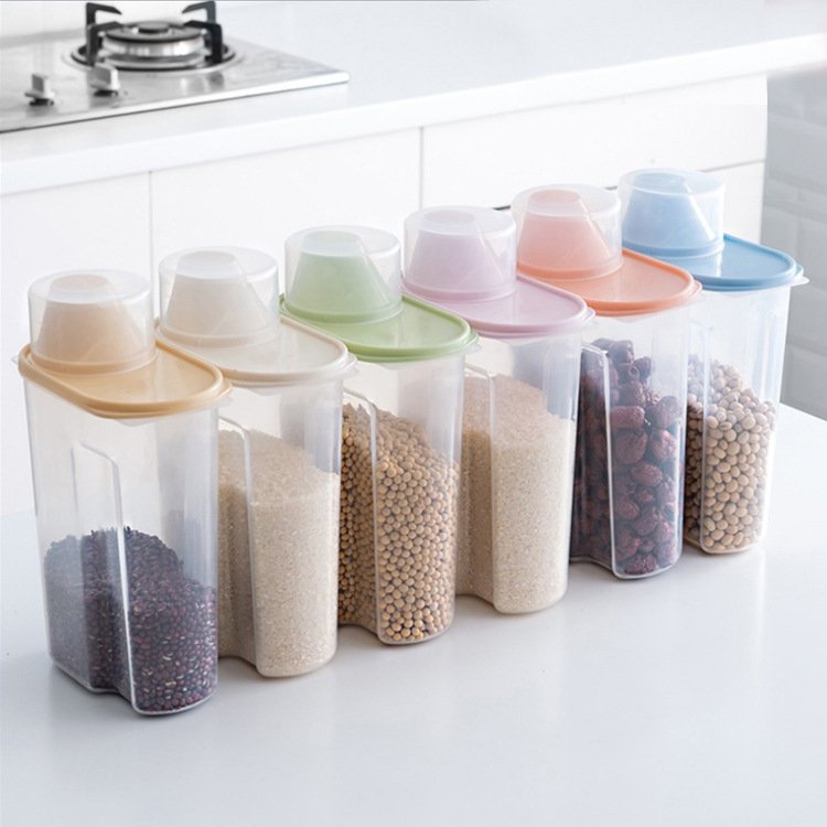 Large-capacity Transparent Food Sealed Cans Miscellaneous Grain Sealed Tank Plastic Miscellaneous Grain Storage Tank