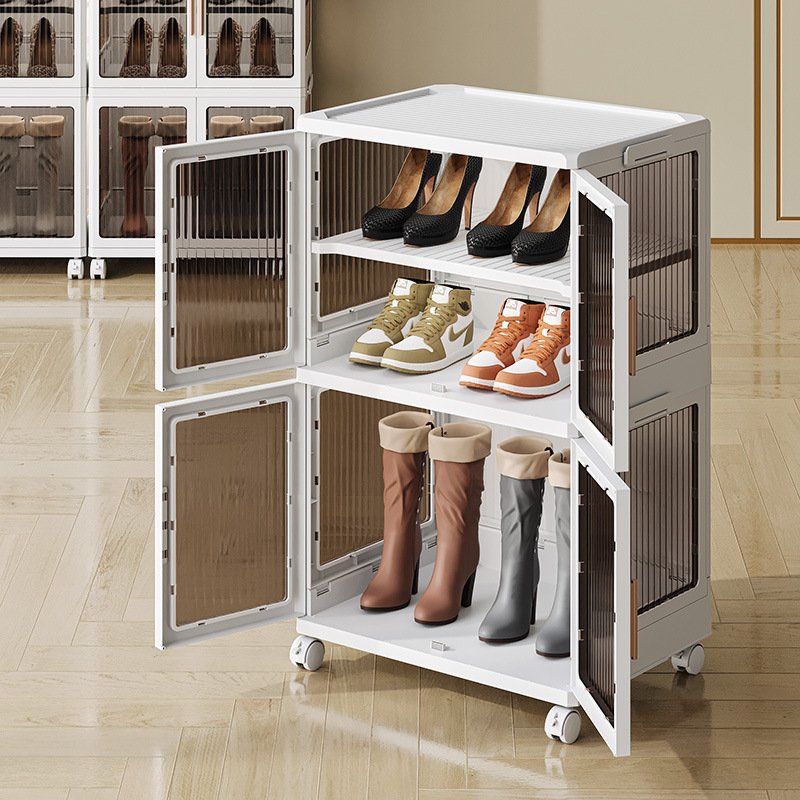 New style folding shoes storage box shoe organizer clear drawer organizer for home dorm