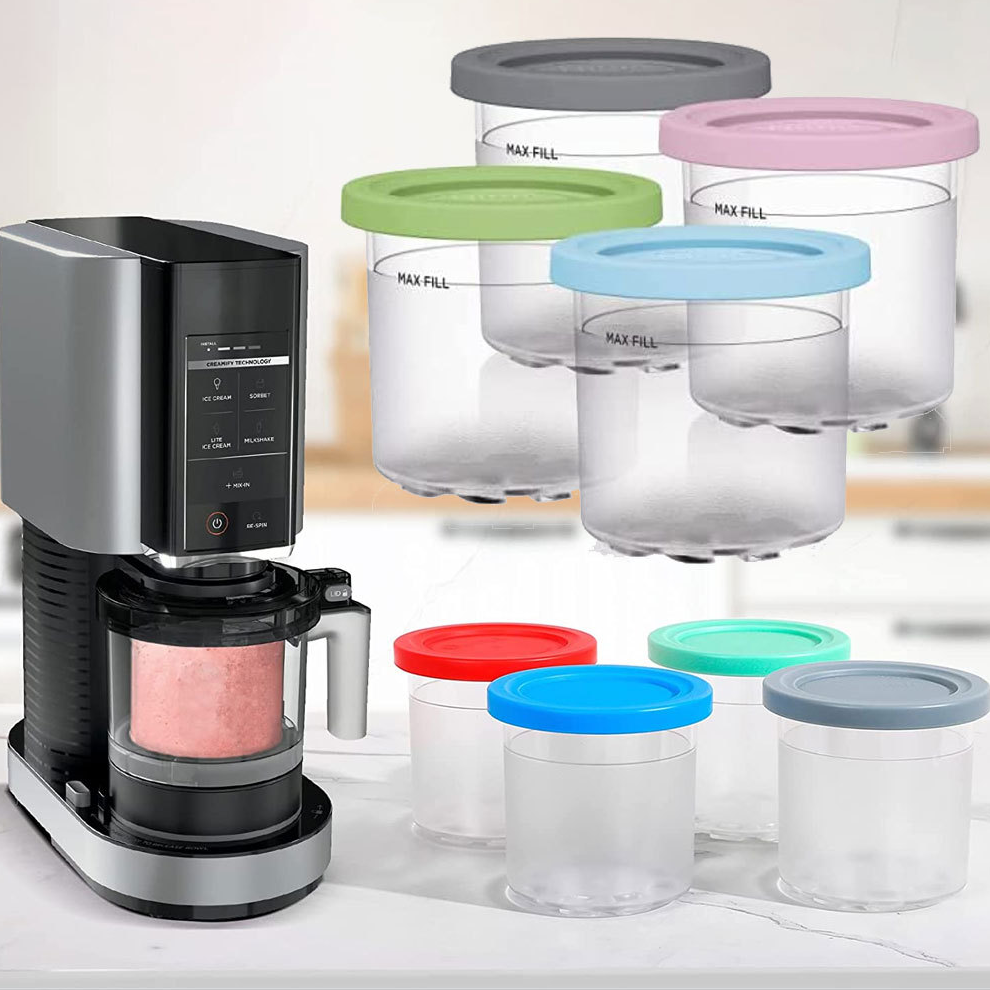 Ice Container Airtight Leaf-Proof Food Storage Box Makers i Pint Containers with Silicone Lids