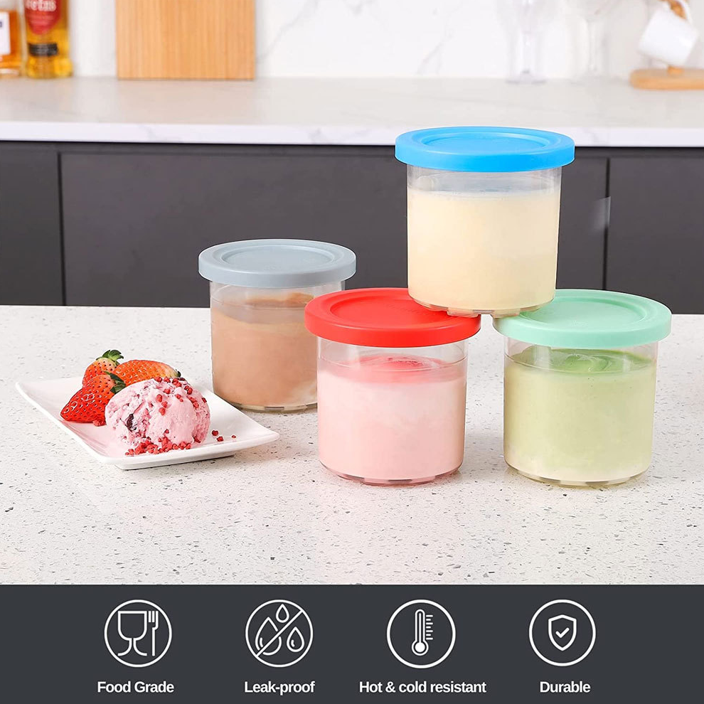 Ice Container Airtight Leaf-Proof Food Storage Box Makers i Pint Containers with Silicone Lids