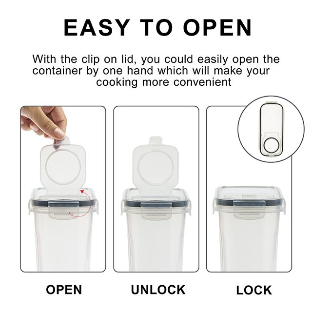 6Pcs Set 2.5L Airtight Cereal Storage Containers BPA Free Cereal Containers Storage Set For Kitchen Pantry