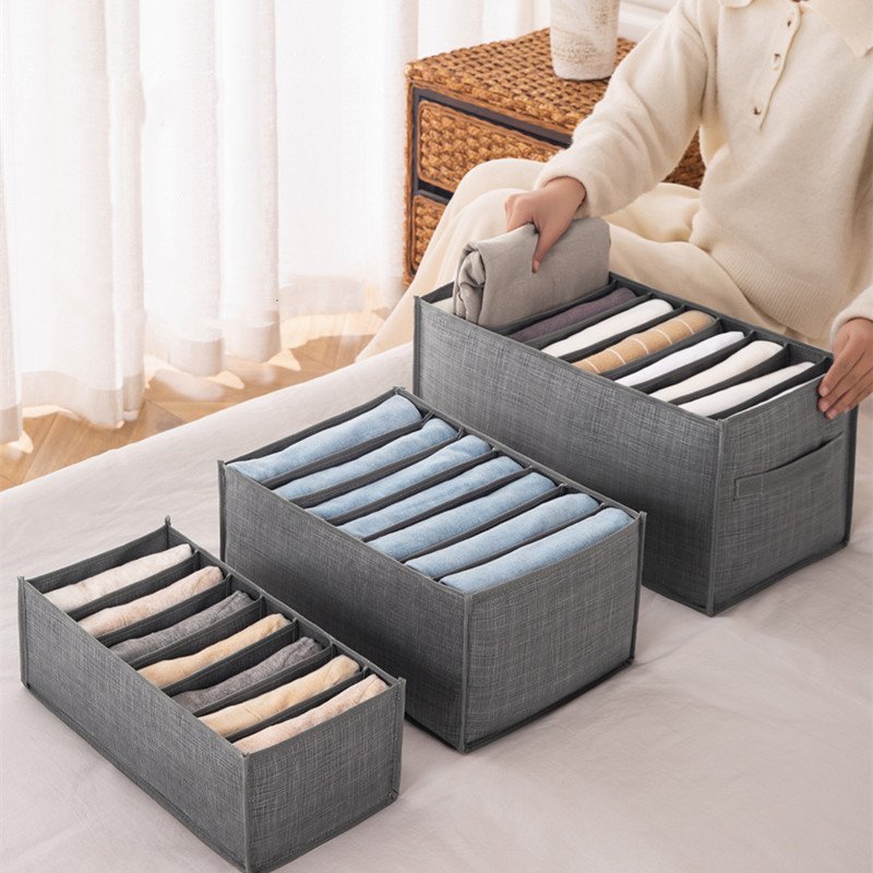 Factory Custom Clothes Organiser Drawer Jeans Hanging Storage Bag Organizer Foldable Clothing Storage Box For Home Storage