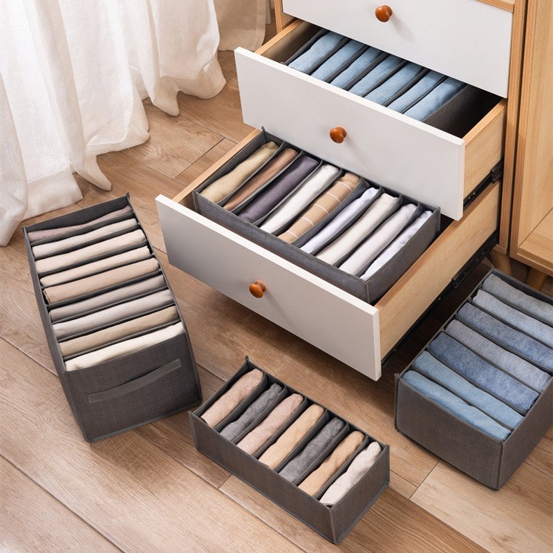 Factory Custom Clothes Organiser Drawer Jeans Hanging Storage Bag Organizer Foldable Clothing Storage Box For Home Storage
