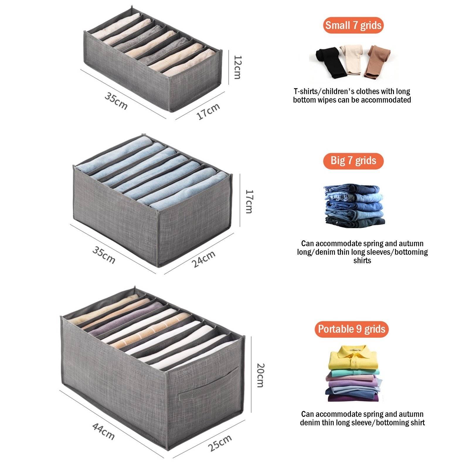 Factory Custom Clothes Organiser Drawer Jeans Hanging Storage Bag Organizer Foldable Clothing Storage Box For Home Storage