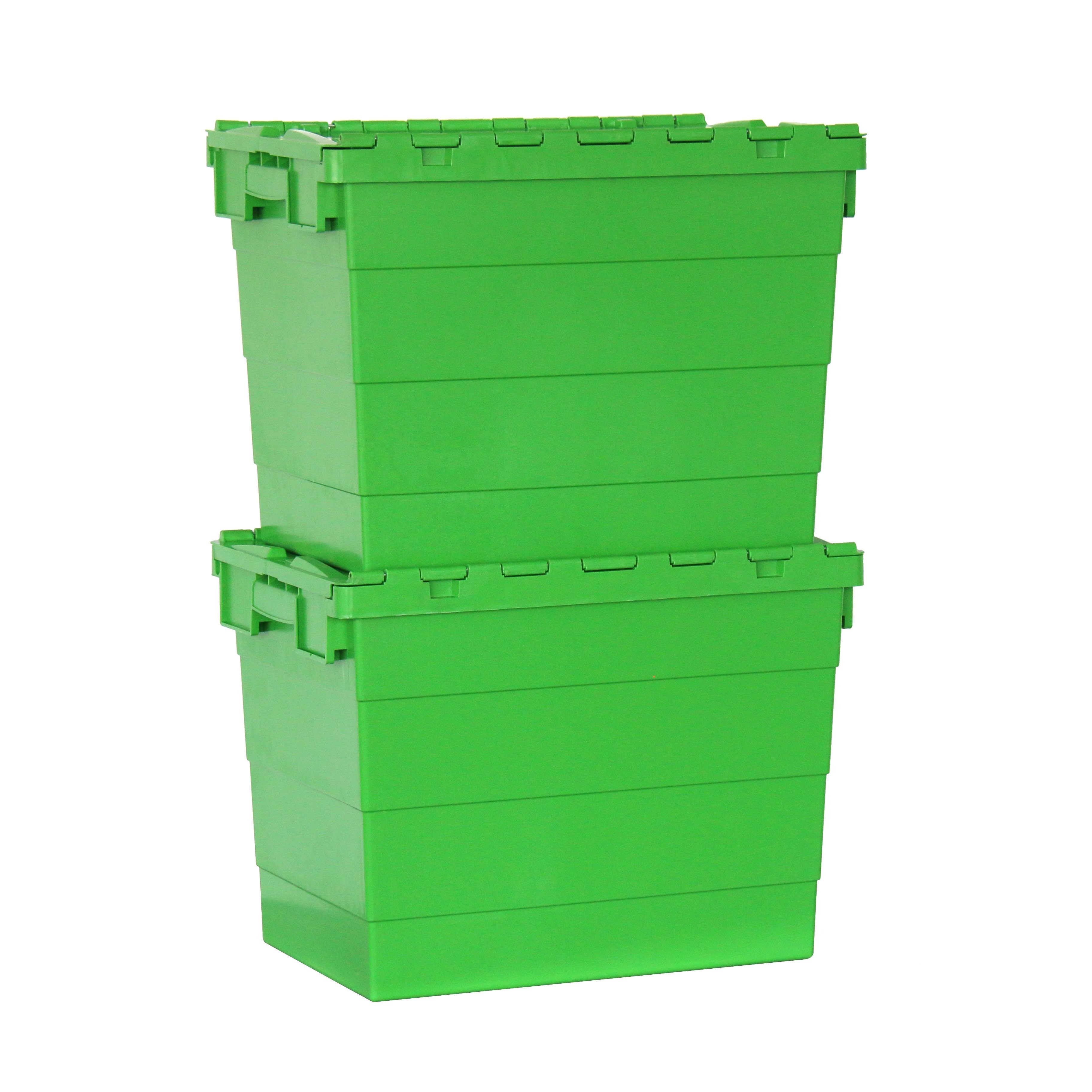 Gisco Bulk Stock Plastic Crates Heavy Duty Easy Move And Easy Clean Rectangle Solid Wall Large storage Moving box