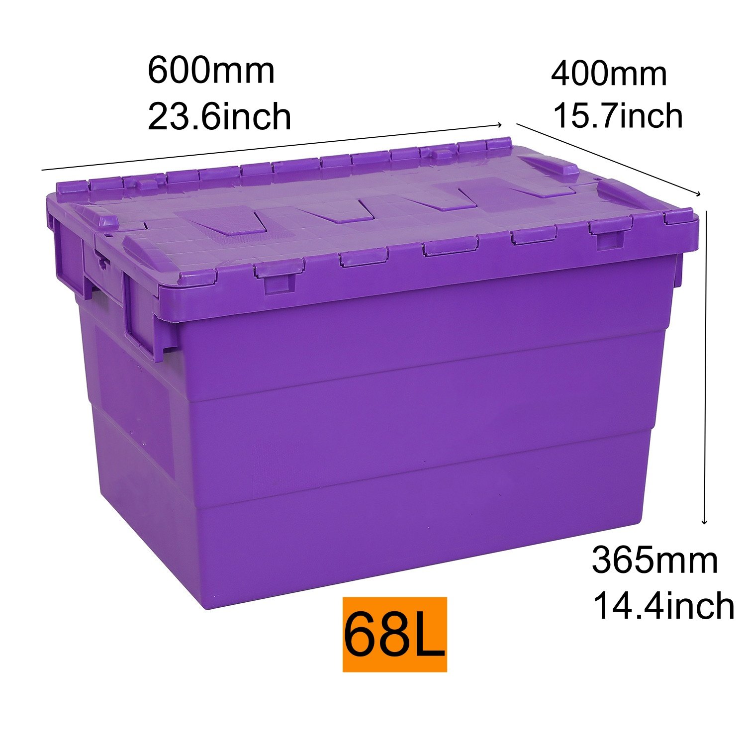 Gisco Bulk Stock Plastic Crates Heavy Duty Easy Move And Easy Clean Rectangle Solid Wall Large storage Moving box