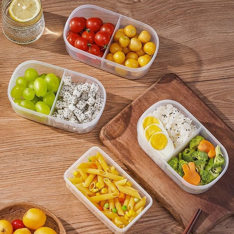 Portable transparent PP5 Children's food storage box Household fruit crisper with Collapsible lid refrigerator keep fresh box
