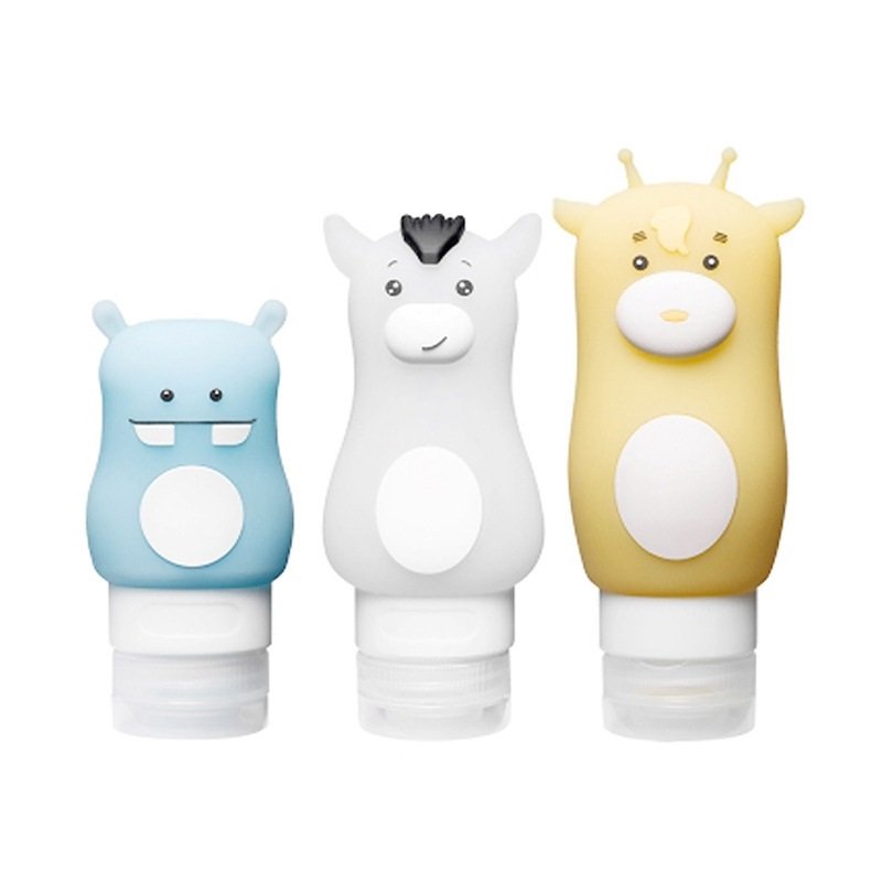 BPA free silicone Storage Container cute animal 50ml 70ml 90ml portable empty PlasticJar bottle mini