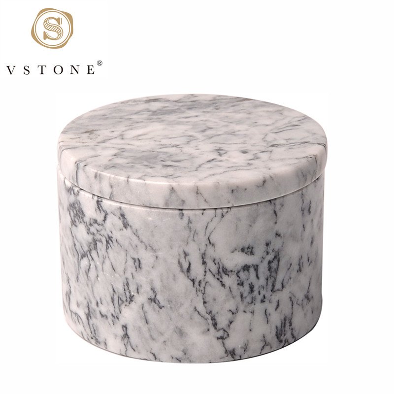 Natural Marble Food Storage Jar With Lid