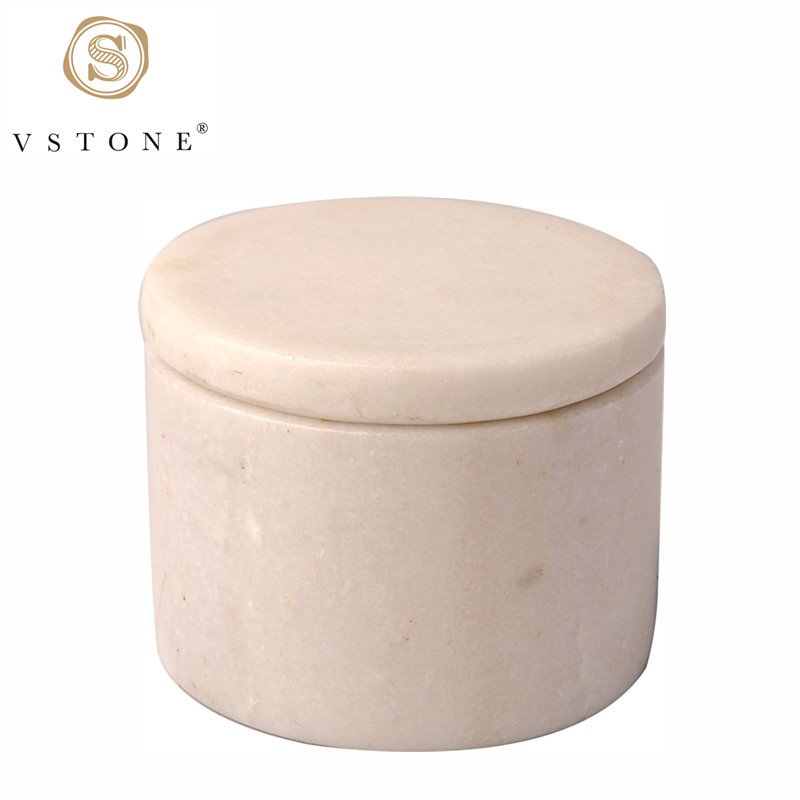 Natural Marble Food Storage Jar With Lid