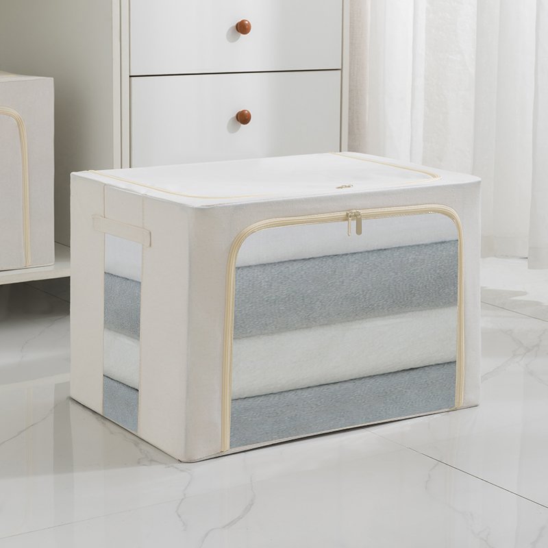 Clothes Storage Box Home Cotton Linen Fabric Clothes Organizer Box Closet Foldable Dorm Room Moving Storage Boxes