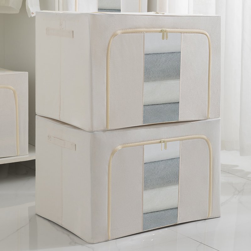 Clothes Storage Box Home Cotton Linen Fabric Clothes Organizer Box Closet Foldable Dorm Room Moving Storage Boxes