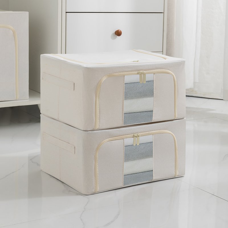 Clothes Storage Box Home Cotton Linen Fabric Clothes Organizer Box Closet Foldable Dorm Room Moving Storage Boxes