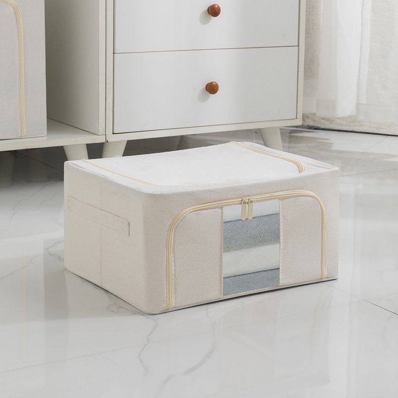 Clothes Storage Box Home Cotton Linen Fabric Clothes Organizer Box Closet Foldable Dorm Room Moving Storage Boxes