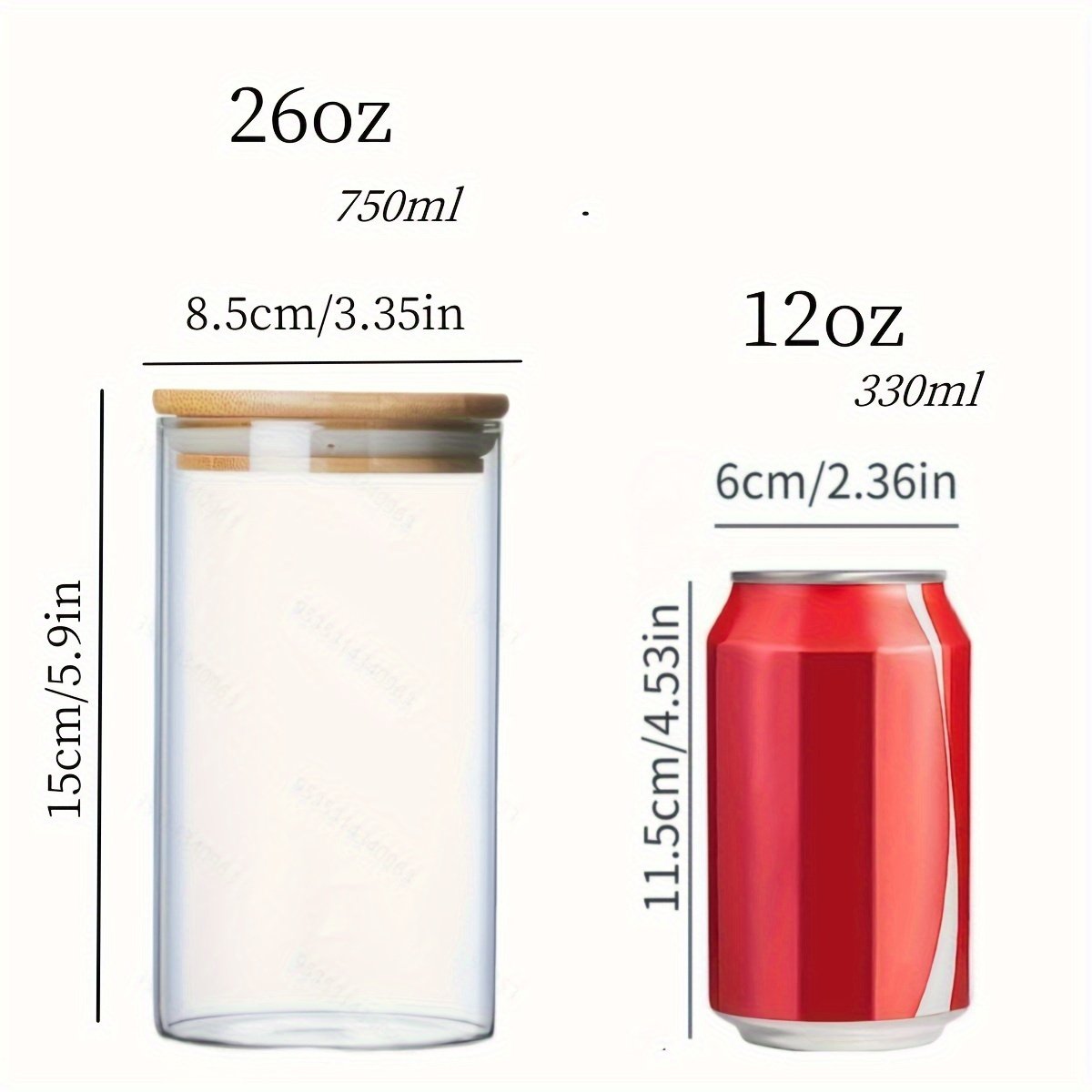 YOLOWE HOME750ML/26ozGlass Kitchen Storage Jar with Bamboo Lid Sealed Food Storage & Container