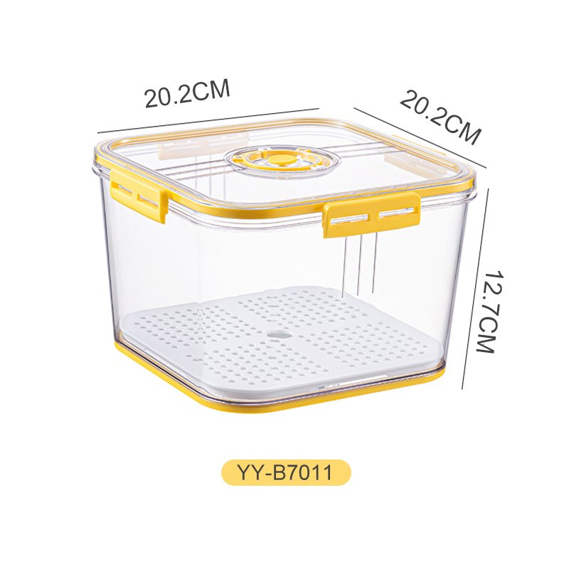 Creative House PET double layer airtight food container in large plastic fridge food storage organize with drainer