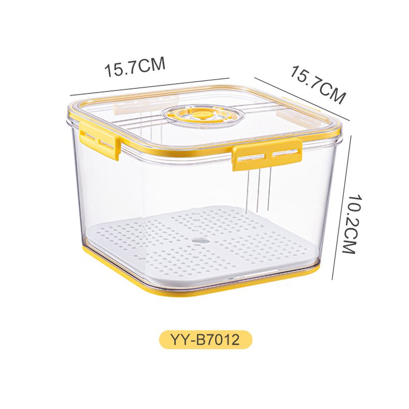Creative House PET double layer airtight food container in large plastic fridge food storage organize with drainer