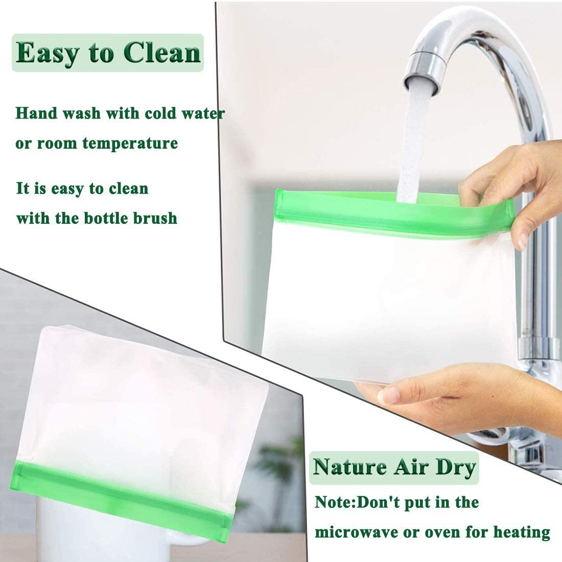 500ml 1000ml 1500ml 4000ml Reusable Leakproof Vacuum Cold Ziplock Silicone Food Storage Bags