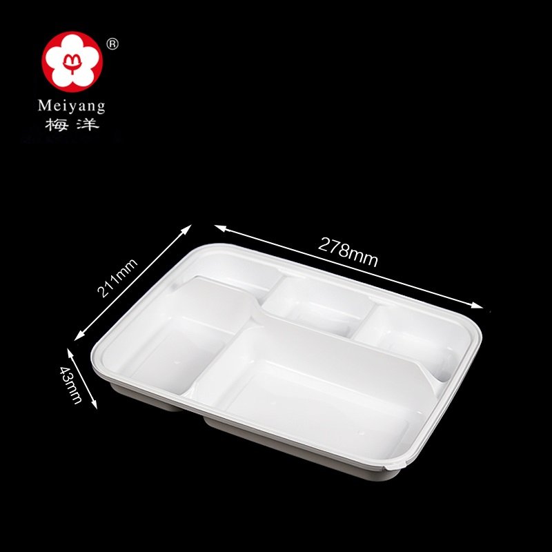 Disposable PP Plastic 1200ml multi-section Food tray with compartments food container disposable package K05
