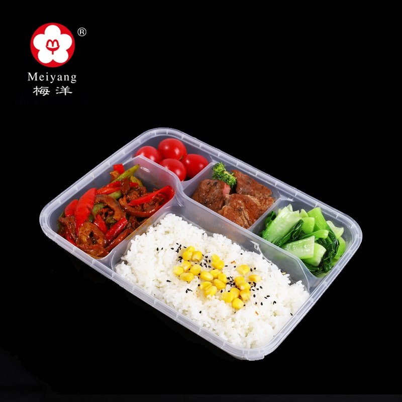 Disposable PP Plastic 1200ml multi-section Food tray with compartments food container disposable package K05