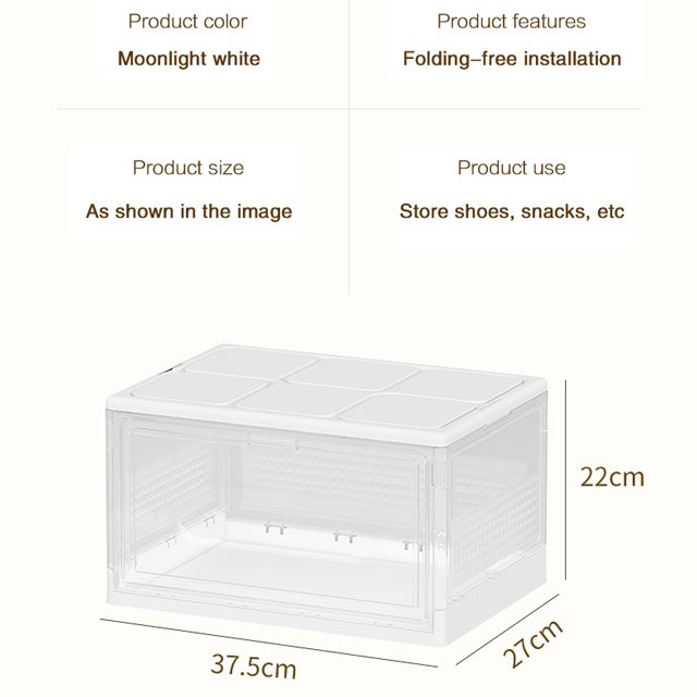 JILEN- Super large large Transparent foldable shoe storage box Use large transparent foldable storage box in multiple scenarios