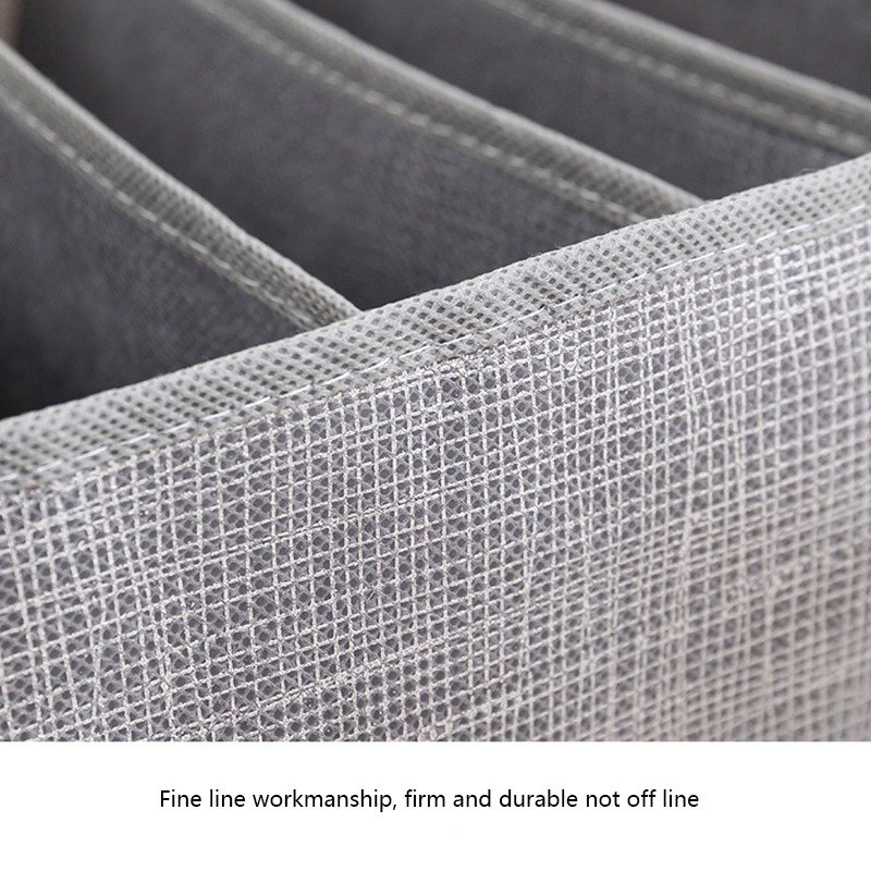 Bedroom grid clothing storage box foldable non-woven underwear pants storage container