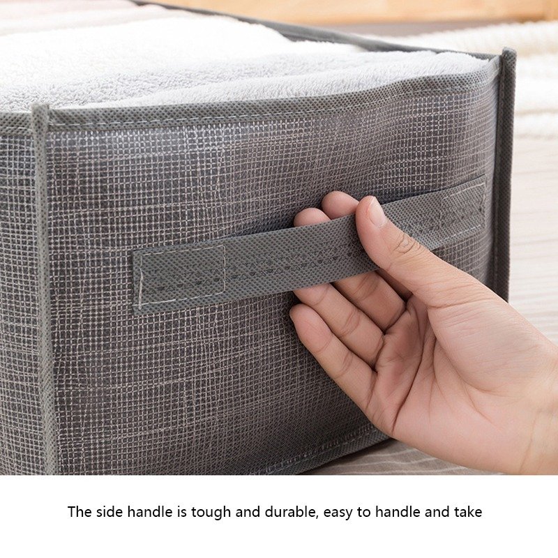 Bedroom grid clothing storage box foldable non-woven underwear pants storage container
