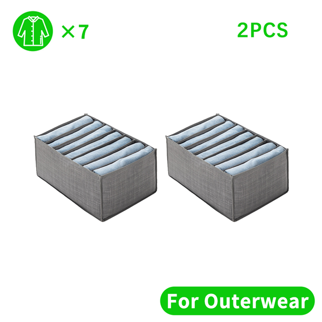 Bedroom grid clothing storage box foldable non-woven underwear pants storage container