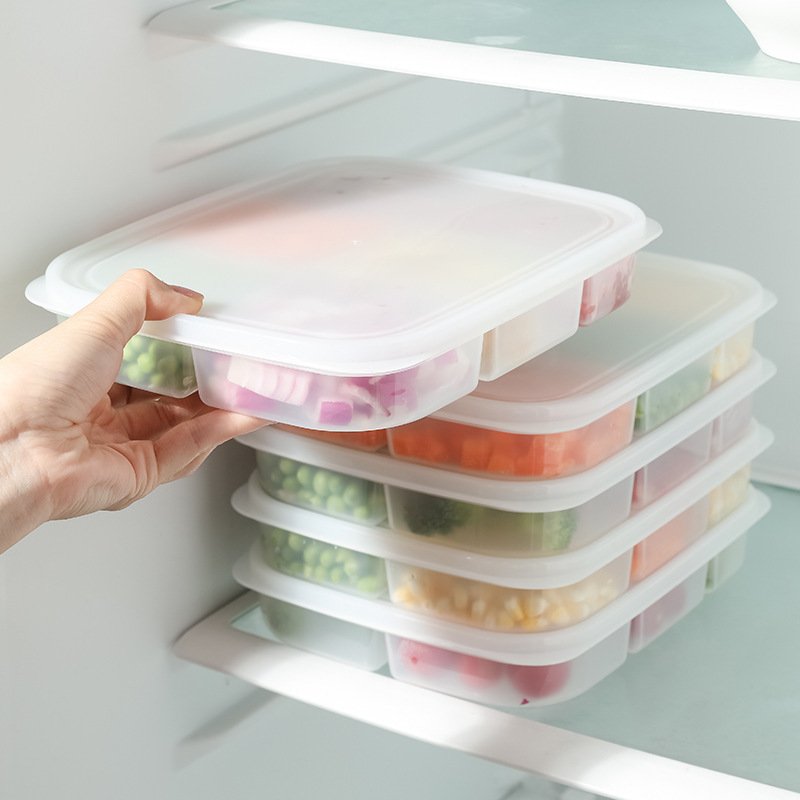 Vegetable Plastic Food Crisper Tray Transparent Superimposed Refrigerator Sorting Freezer Storage Box