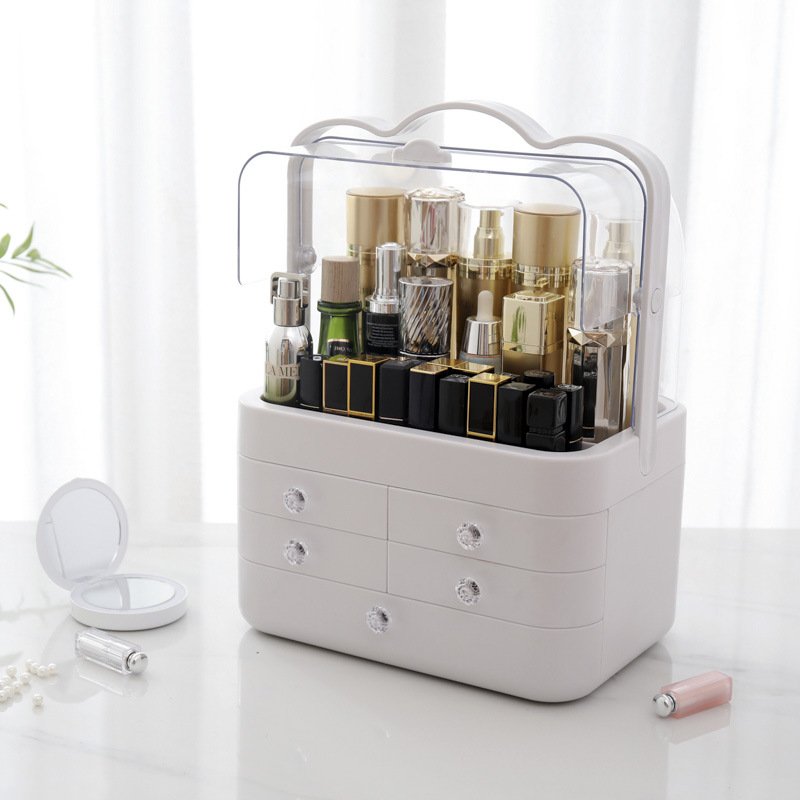 White Dresser Boxes With Drawer Organizer Desktop Cosmetics Makeup Storage Box